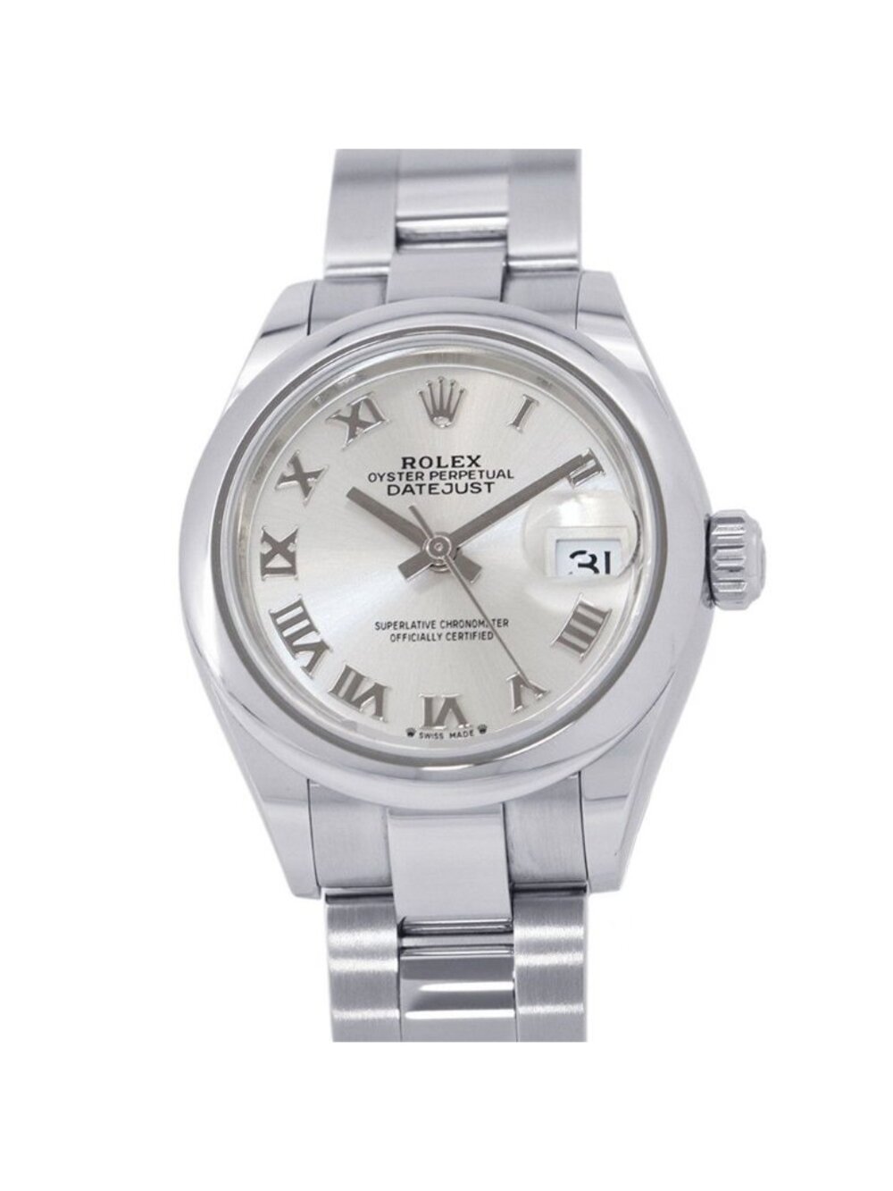 Rolex Lady Datejust Roulette Watch Silver Dial